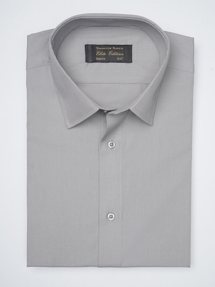 Grey Plain, Elite Edition, French Collar Men’s Formal Shirt (FS-1167)