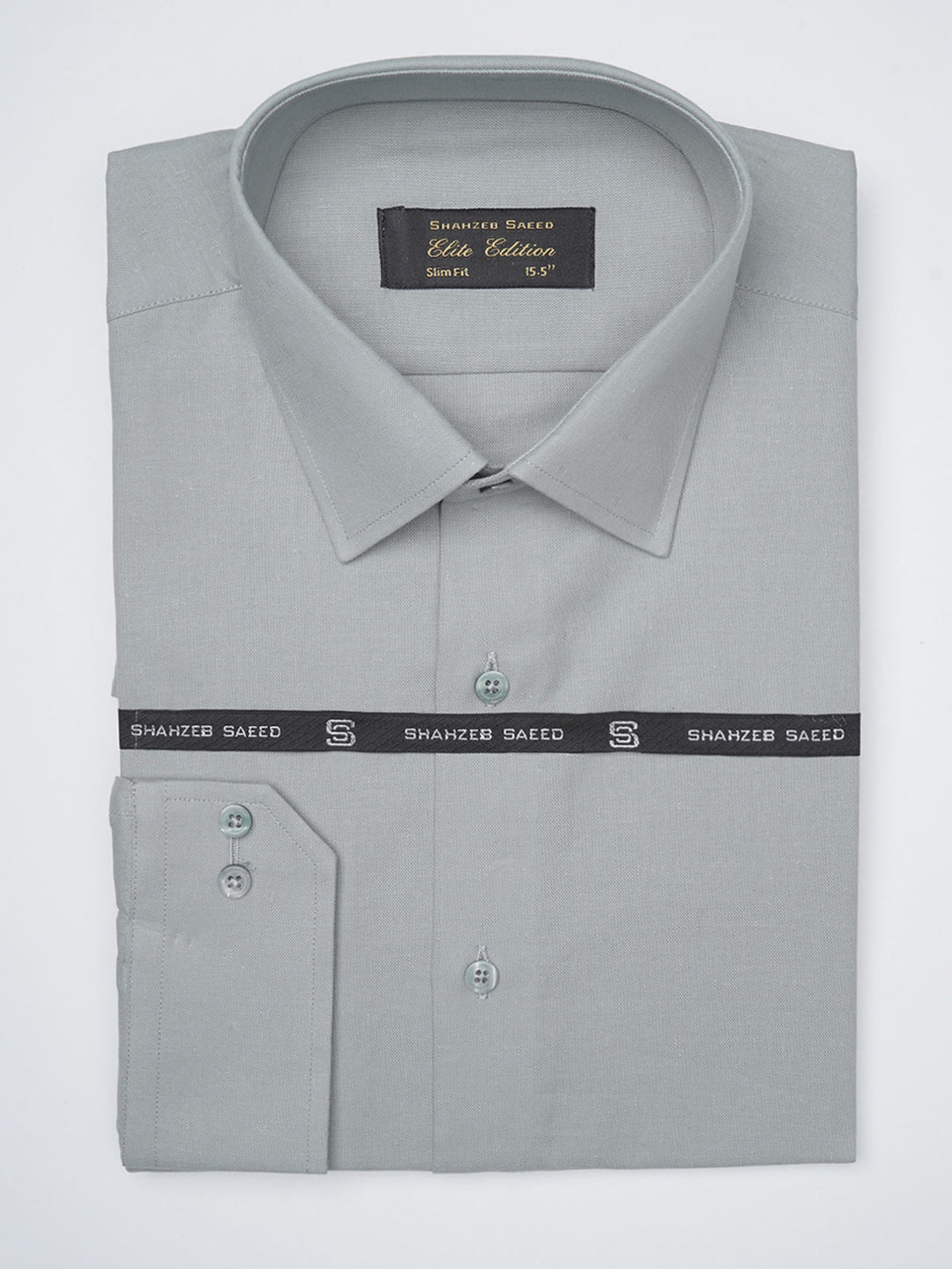 Light Grey Plain Elite Edition, French Collar Men’s Formal Shirt (FS-1168)