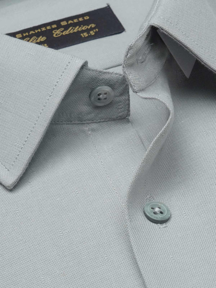 Light Grey Plain Elite Edition, French Collar Men’s Formal Shirt (FS-1168)