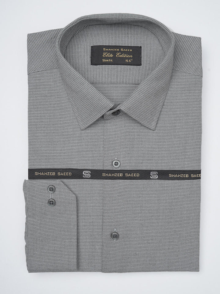 Grey Self Elite Edition, French Collar Men’s Formal Shirt (FS-1177)