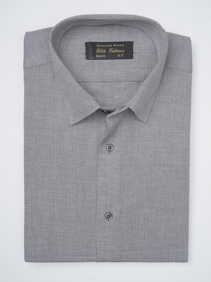 Light Grey Self Elite Edition, French Collar Men’s Formal Shirt (FS-1178)