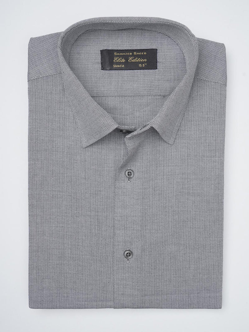 Light Grey Self Elite Edition, French Collar Men’s Formal Shirt (FS-1178)