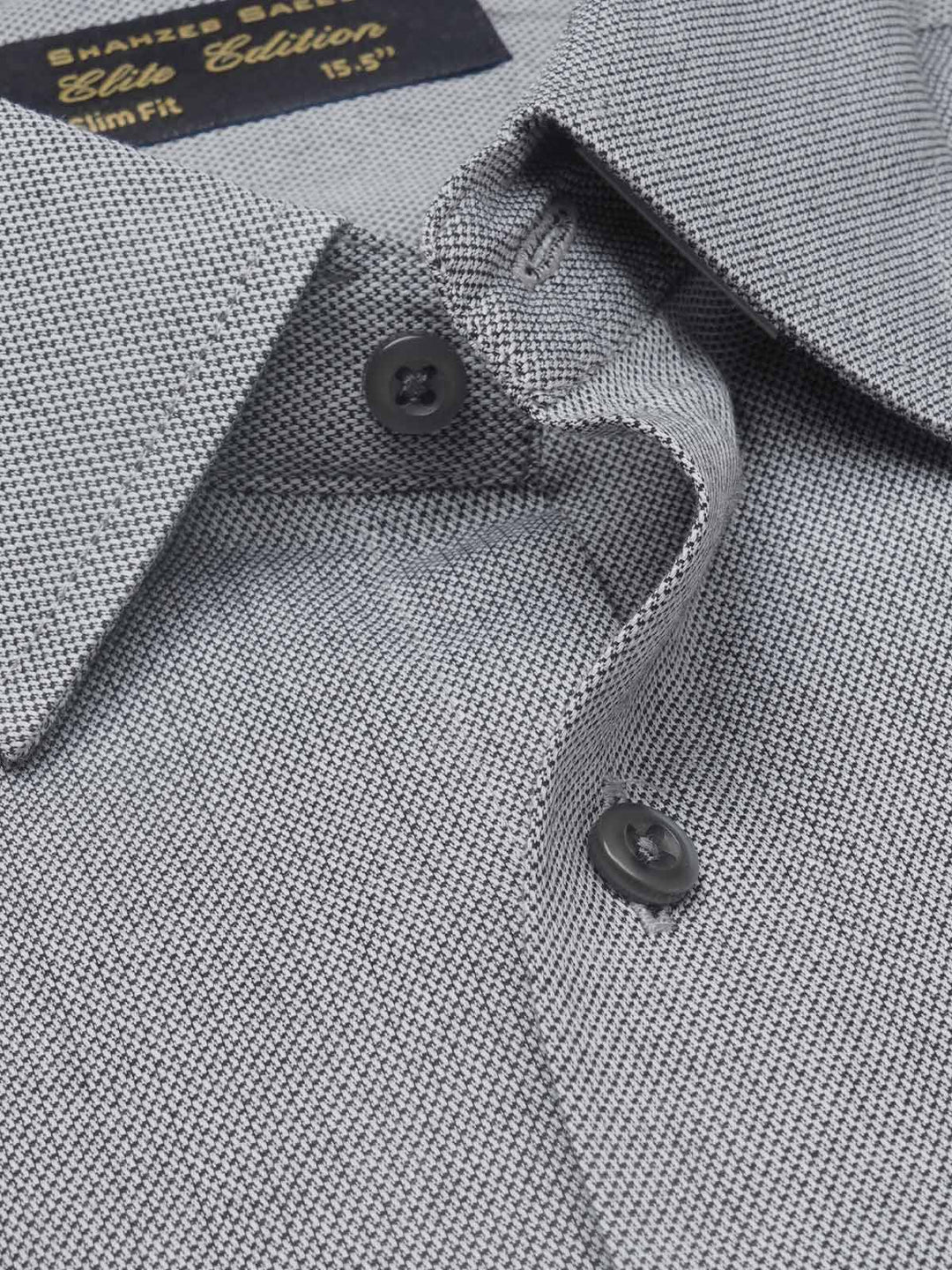 Light Grey Self Elite Edition, French Collar Men’s Formal Shirt (FS-1178)