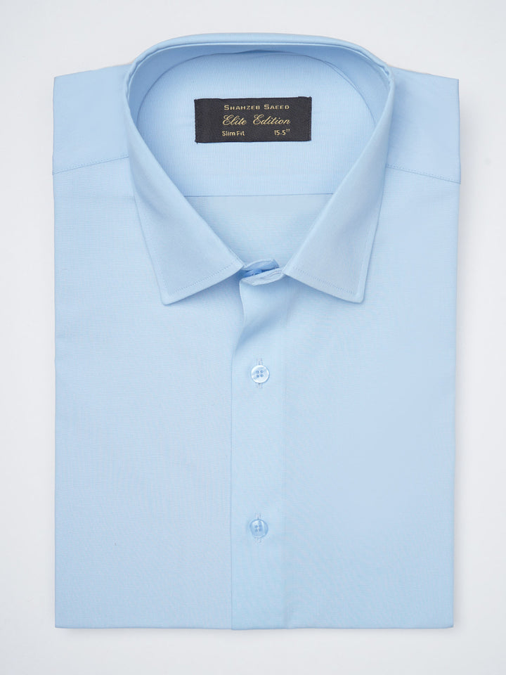 Sky Blue Plain Elite Edition, French Collar Men’s Formal Shirt (FS-1179)