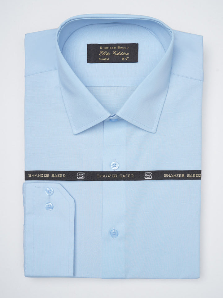 Sky Blue Plain Elite Edition, French Collar Men’s Formal Shirt (FS-1179)