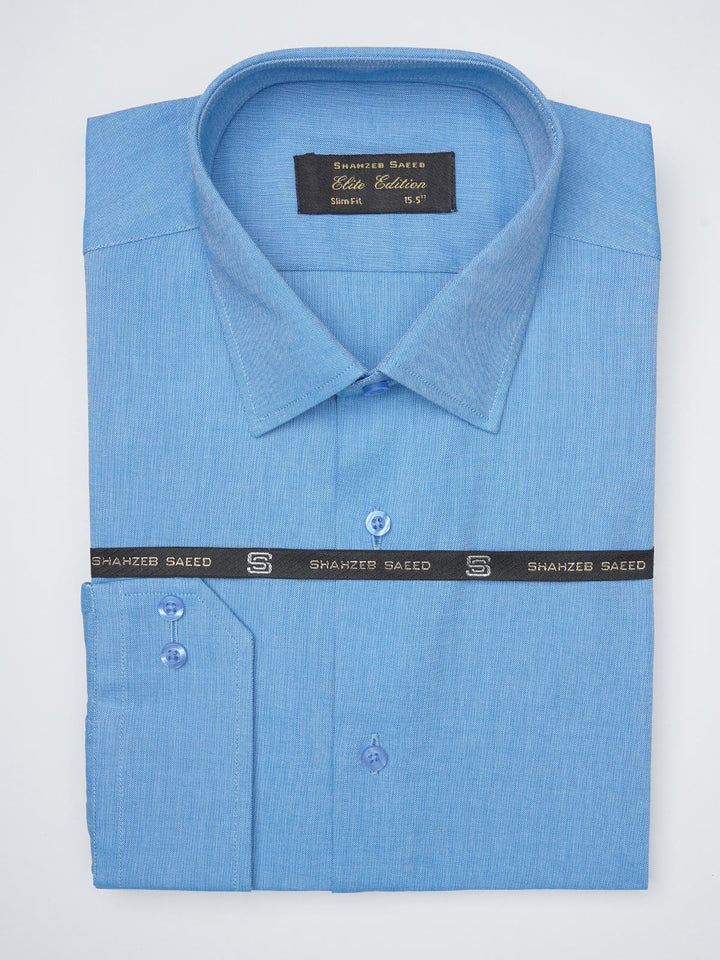 Light Blue Self, Elite Edition, French Collar Men’s Formal Shirt (FS-1182)