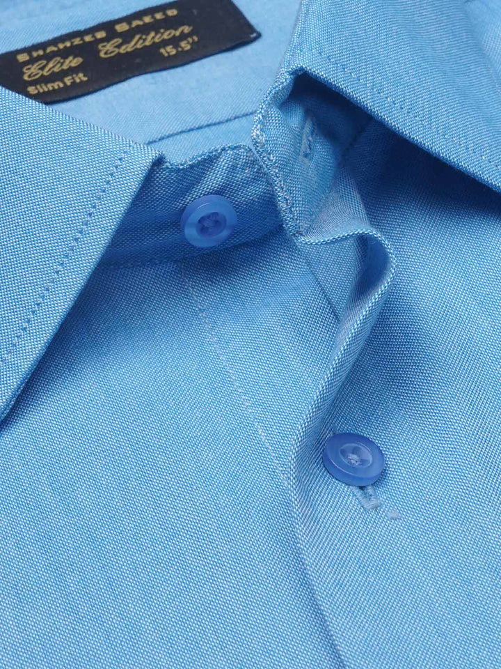 Light Blue Self, Elite Edition, French Collar Men’s Formal Shirt (FS-1182)