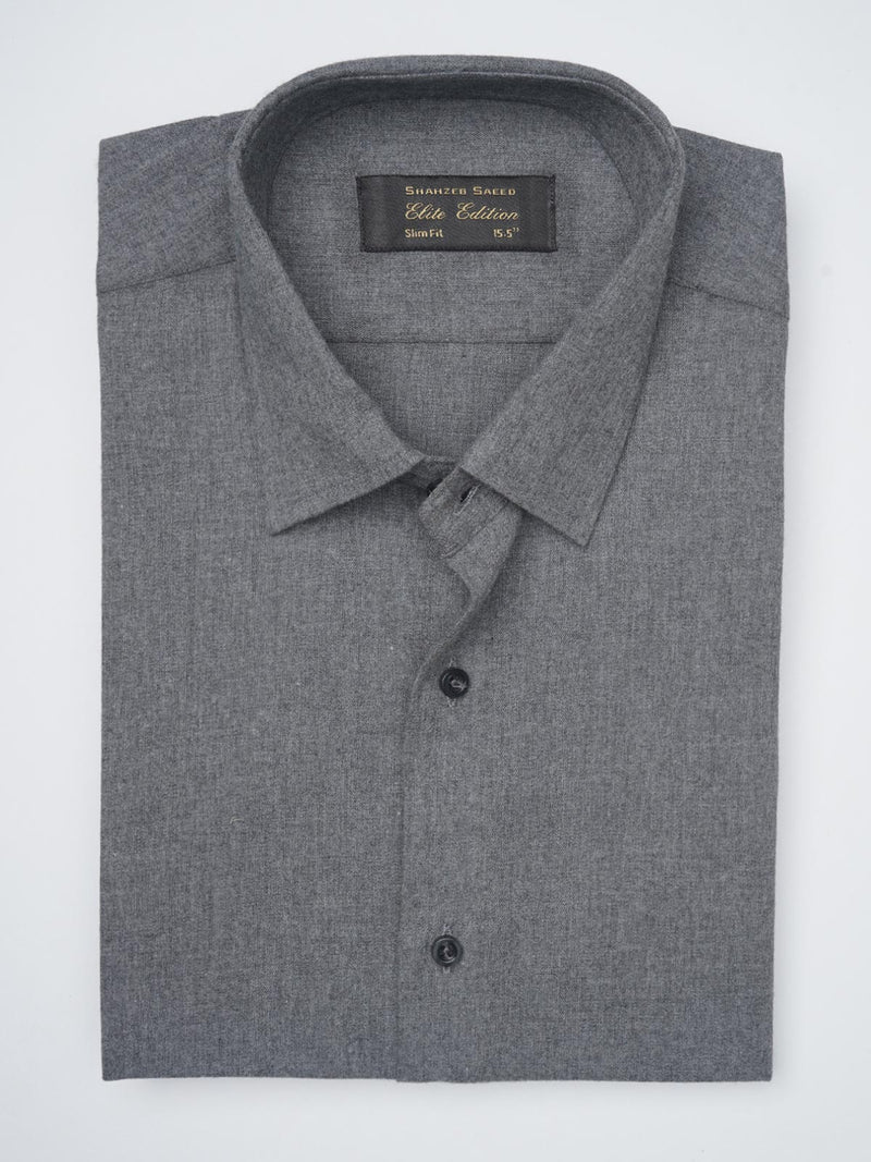 Dark Grey Self, Elite Edition, French Collar Men’s Formal Shirt (FS-1187)