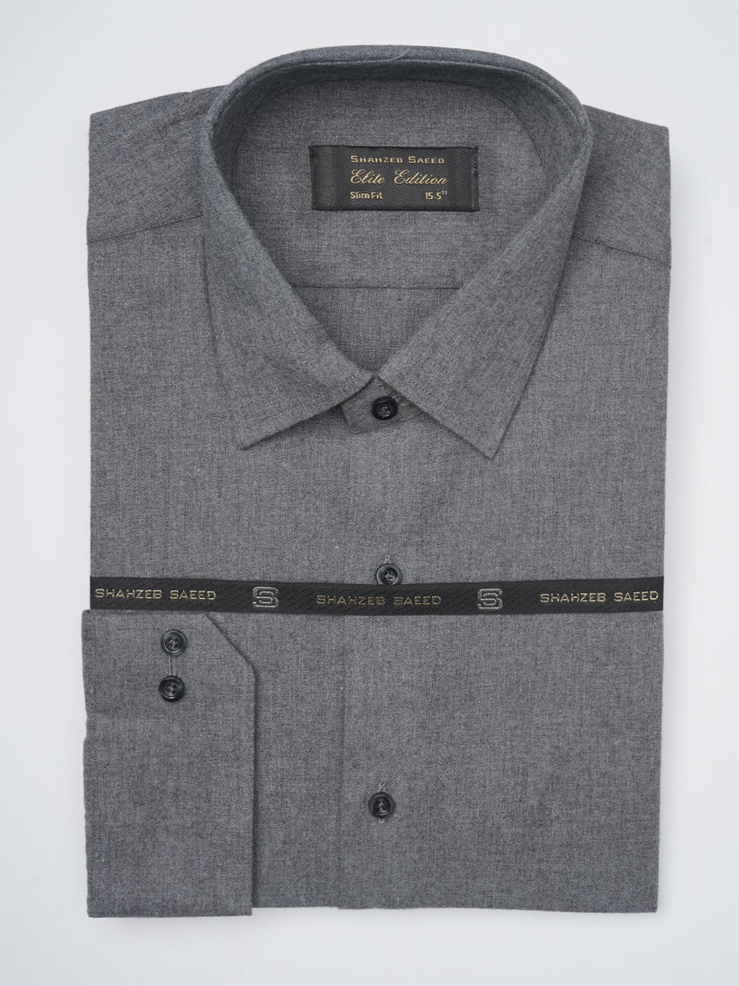 Dark Grey Self, Elite Edition, French Collar Men’s Formal Shirt (FS-1187)