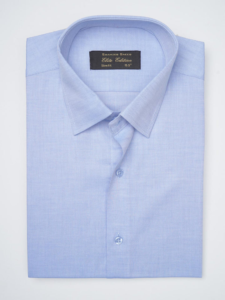 Light Blue Self, Elite Edition, French Collar Men’s Formal Shirt (FS-1188)