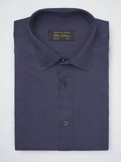 Dark Blue Plain, Elite Edition, French Collar Men’s Formal Shirt (FS-1189)