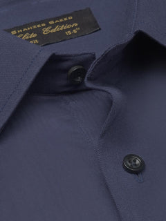 Dark Blue Plain, Elite Edition, French Collar Men’s Formal Shirt (FS-1189)