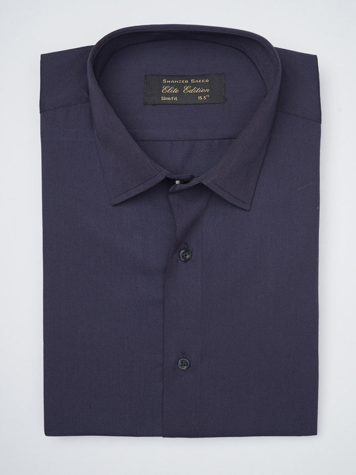 Dark Blue Plain, Elite Edition, French Collar Men’s Formal Shirt (FS-1190)