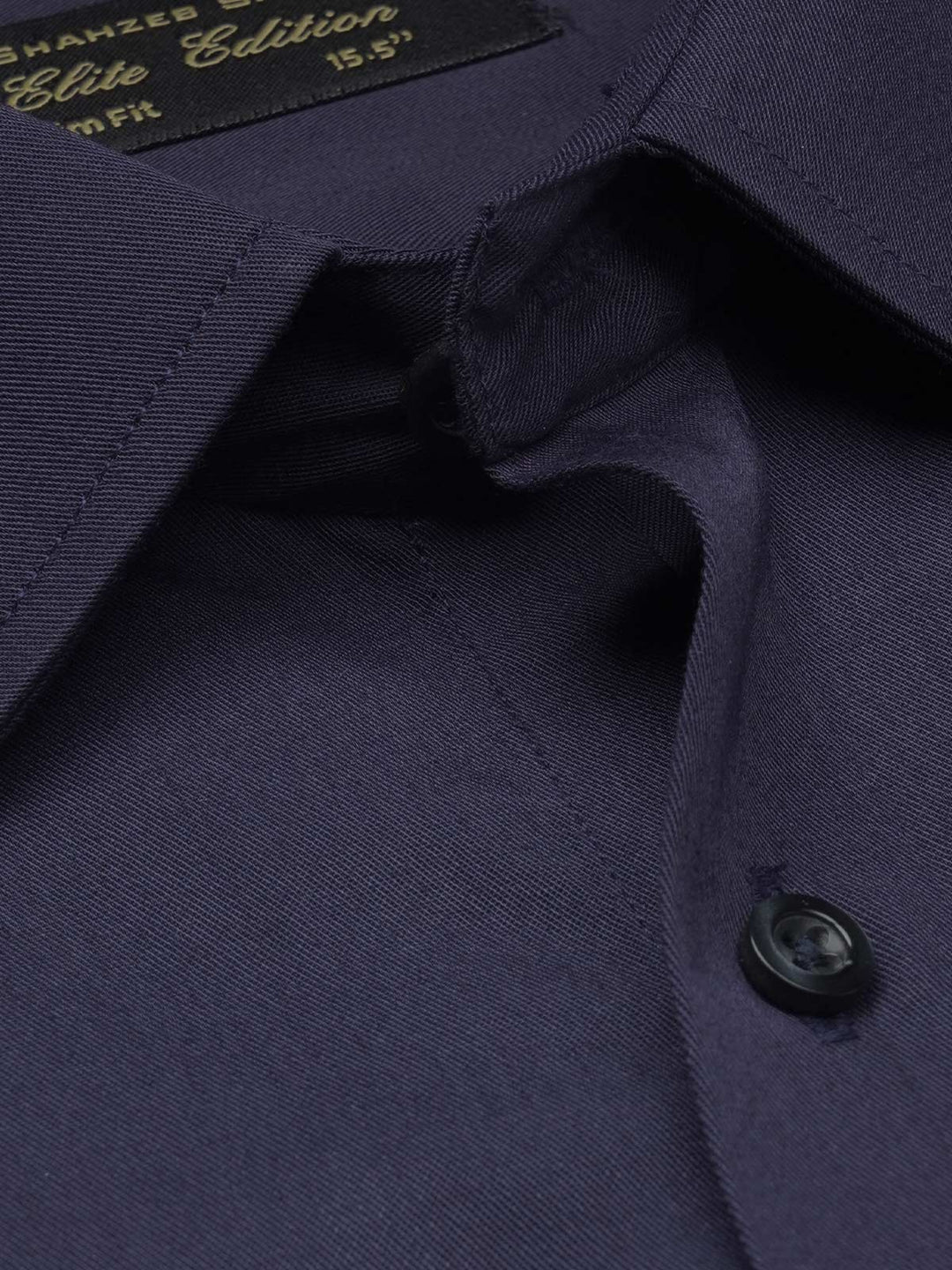 Dark Blue Plain, Elite Edition, French Collar Men’s Formal Shirt (FS-1190)