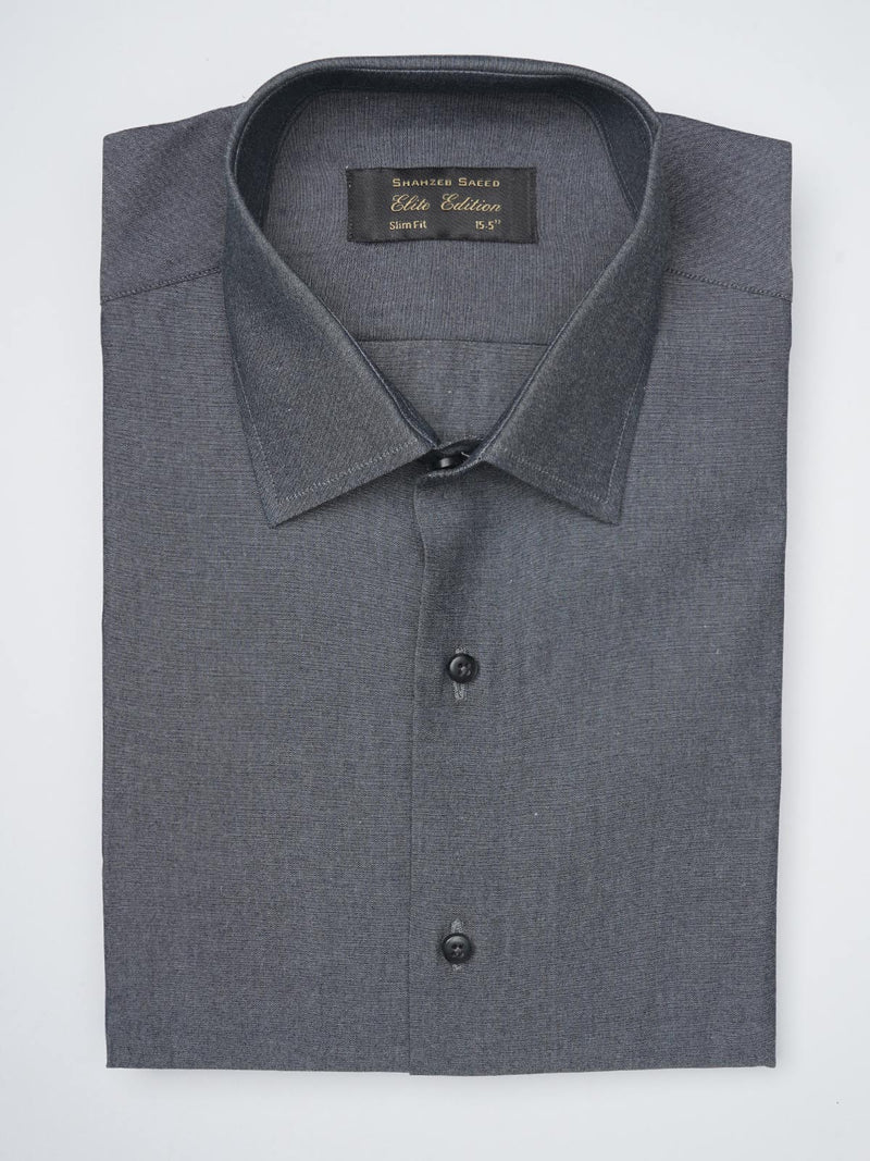 Dark Grey Self, Elite Edition, French Collar Men’s Formal Shirt (FS-1192)