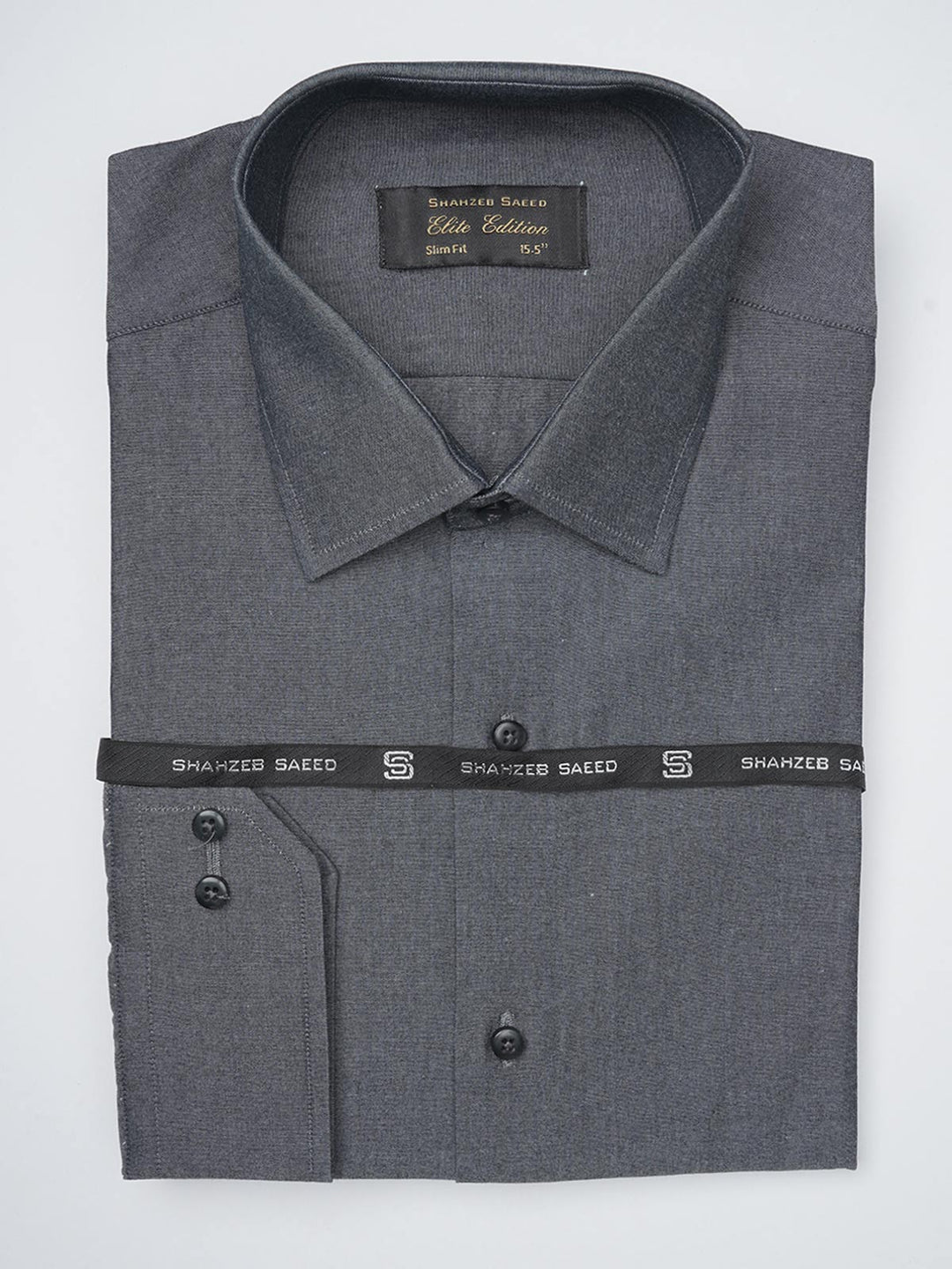 Dark Grey Self, Elite Edition, French Collar Men’s Formal Shirt (FS-1192)