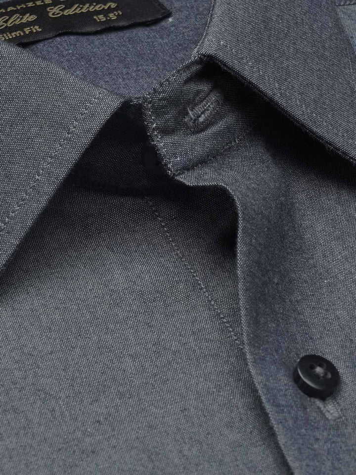 Dark Grey Self, Elite Edition, French Collar Men’s Formal Shirt (FS-1192)