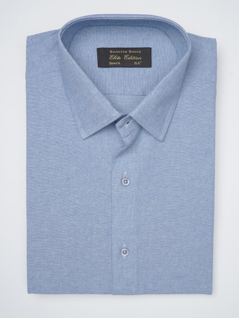 Light Blue Self, Elite Edition, French Collar Men’s Formal Shirt (FS-1194)