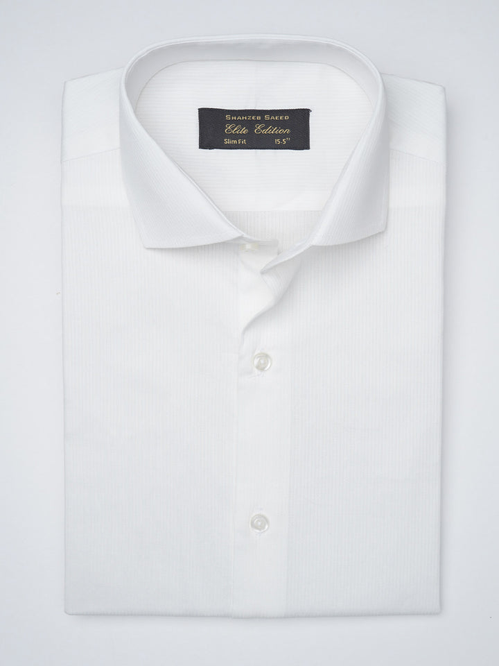 White Self, Elite Edition, Cutaway Collar Men’s Formal Shirt (FS-1199)