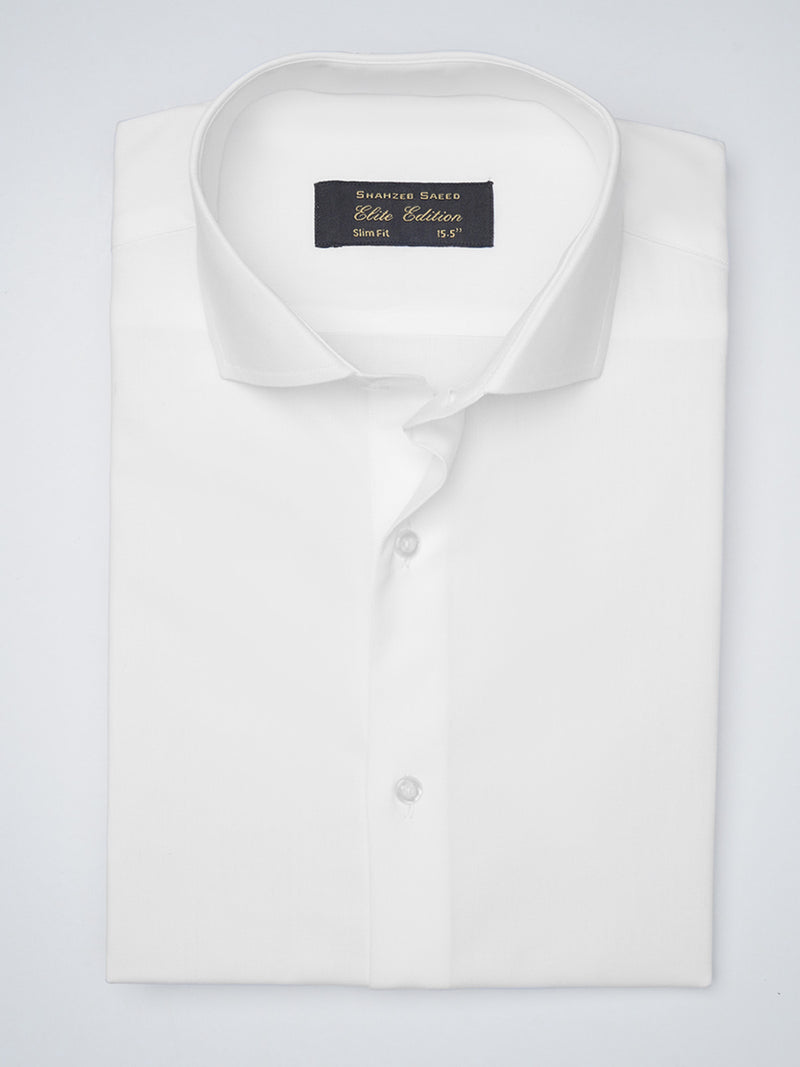 White Self, Elite Edition, Cutaway Collar Men’s Formal Shirt (FS-1201)