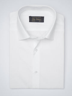 White Self Striped, Elite Edition, French Collar Men’s Formal Shirt (FS-1205)