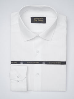 White Self Striped, Elite Edition, French Collar Men’s Formal Shirt (FS-1205)