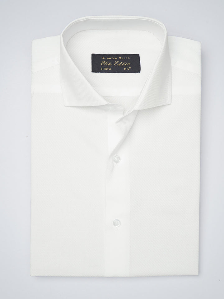 White Self, Elite Edition, Cutaway Collar Men’s Formal Shirt (FS-1206)