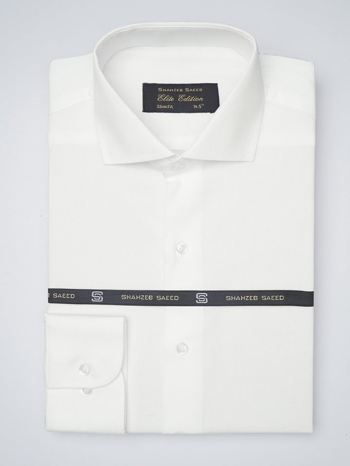 White Self, Elite Edition, Cutaway Collar Men’s Formal Shirt (FS-1206)