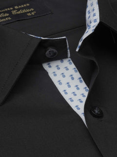 Black Plain, Elite Edition, French Collar Men’s Designer Formal Shirt (FS-1207)