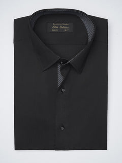 Black Plain, Elite Edition, French Collar Men’s Designer Formal Shirt (FS-1208)