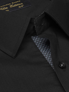 Black Plain, Elite Edition, French Collar Men’s Designer Formal Shirt (FS-1208)