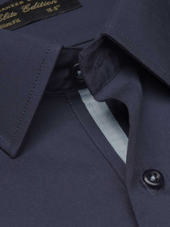 Dark Blue Plain, Elite Edition, French Collar Men’s Designer Formal Shirt (FS-1211)