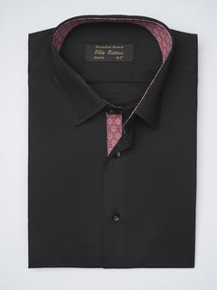 Black Plain, Elite Edition, French Collar Men’s Designer Formal Shirt (FS-1212)