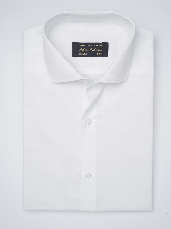 White Self, Elite Edition, Cutaway Collar Men’s Formal Shirt (FS-1214)