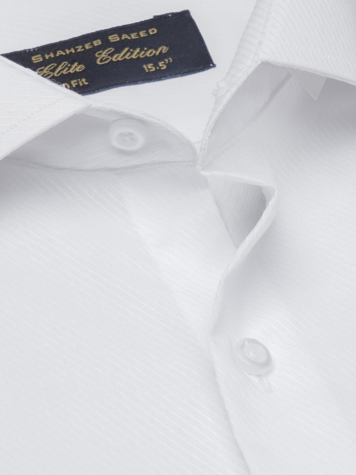 White Self, Elite Edition, Cutaway Collar Men’s Formal Shirt (FS-1214)