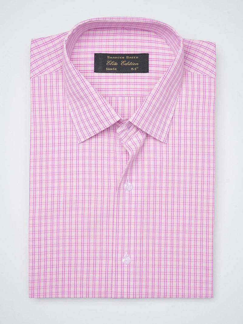 Pink Self Checkered, Elite Edition, French Collar Men’s Formal Shirt (FS-1215)