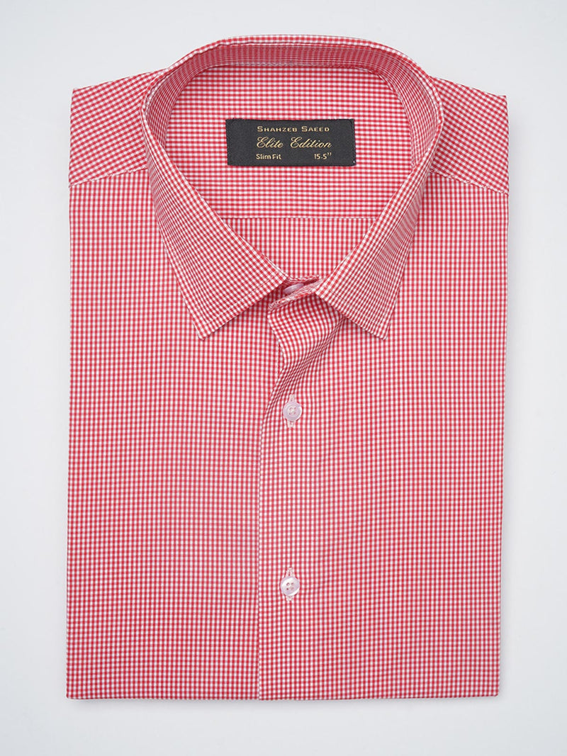 Dark Pink Micro Checkered, Elite Edition, French Collar Men’s Formal Shirt (FS-1219)