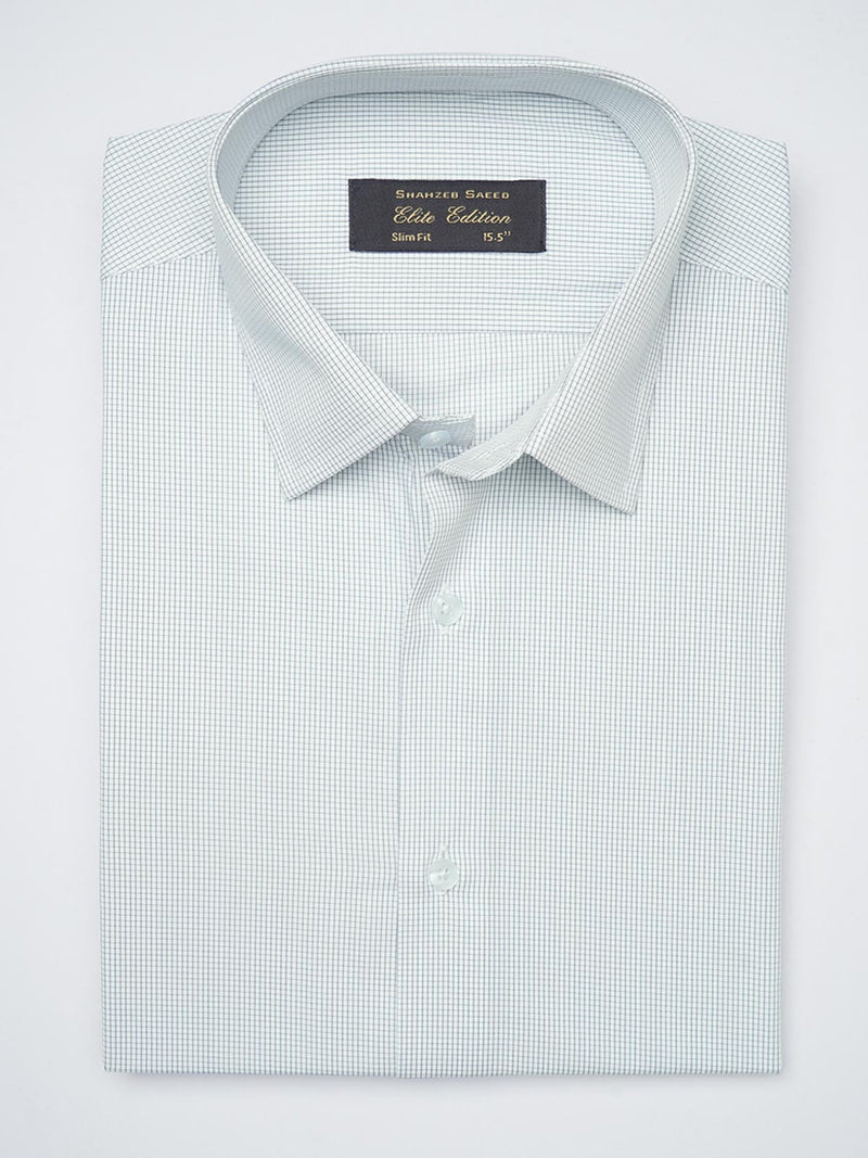 Light Grey Micro Checkered, Elite Edition, French Collar Men’s Formal Shirt (FS-1220)