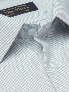 Light Grey Micro Checkered, Elite Edition, French Collar Men’s Formal Shirt (FS-1220)