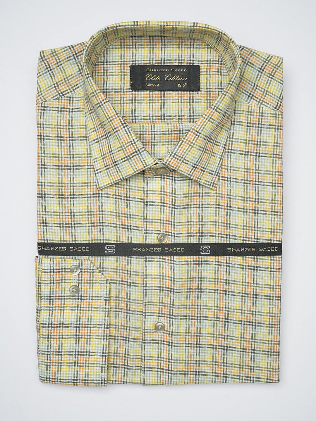 Multi Color Self Checkered, Elite Edition, French Collar Men’s Formal Shirt (FS-1228)