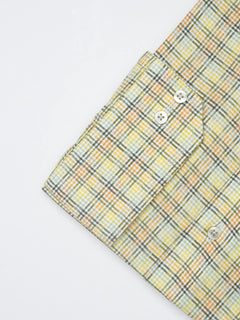 Multi Color Self Checkered, Elite Edition, French Collar Men’s Formal Shirt (FS-1228)