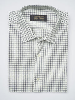 White Self Checkered, Elite Edition, French Collar Men’s Formal Shirt (FS-1230)