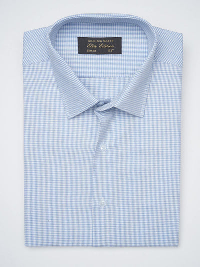 Light Blue Self, Elite Edition, French Collar Men’s Formal Shirt (FS-1231)