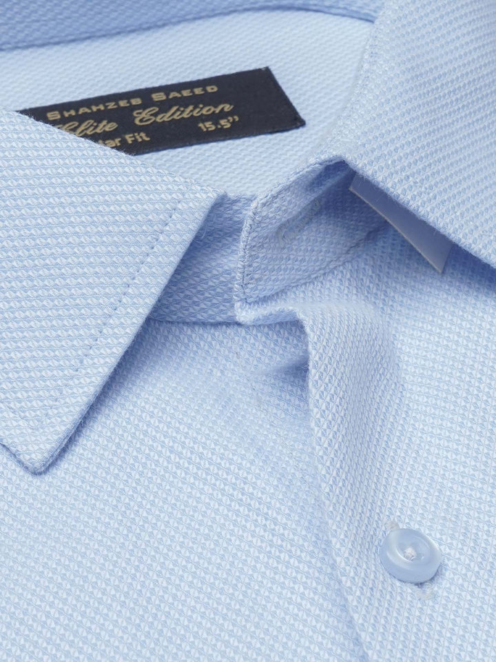 Light Blue Self, Elite Edition, French Collar Men’s Formal Shirt (FS-1240)