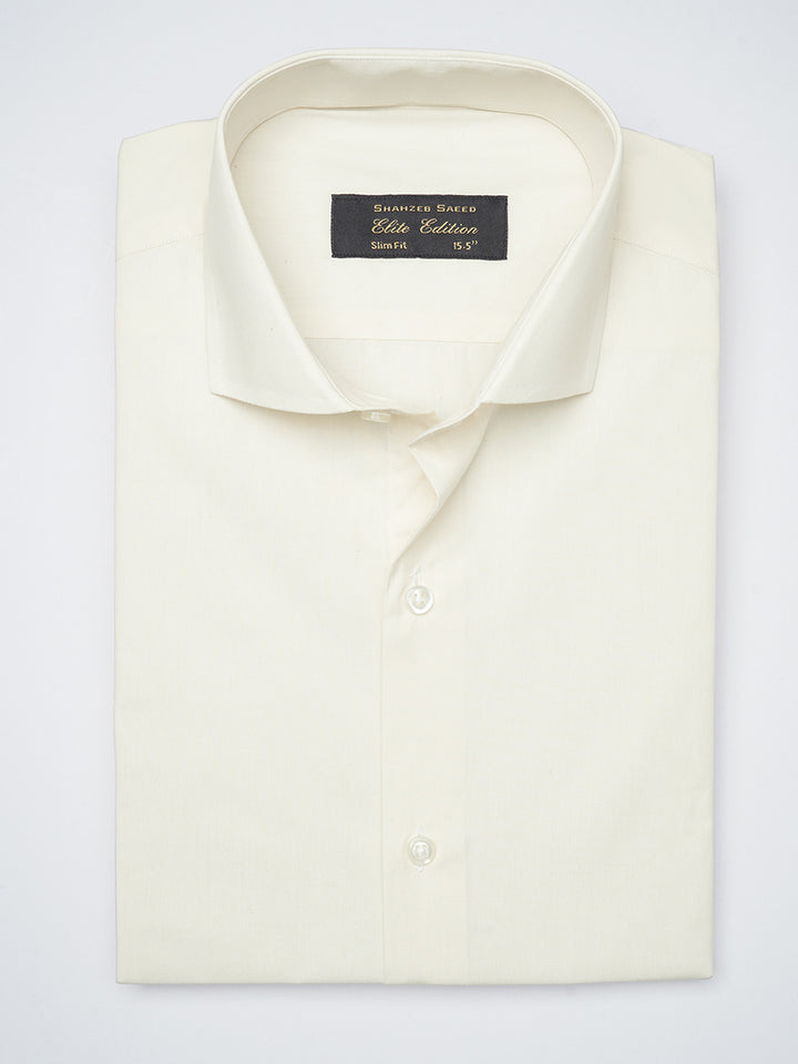 Cream Plain, Elite Edition, Cutaway Collar Men’s Formal Shirt (FS-1245)