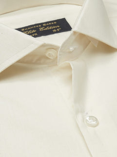 Cream Plain, Elite Edition, Cutaway Collar Men’s Formal Shirt (FS-1245)