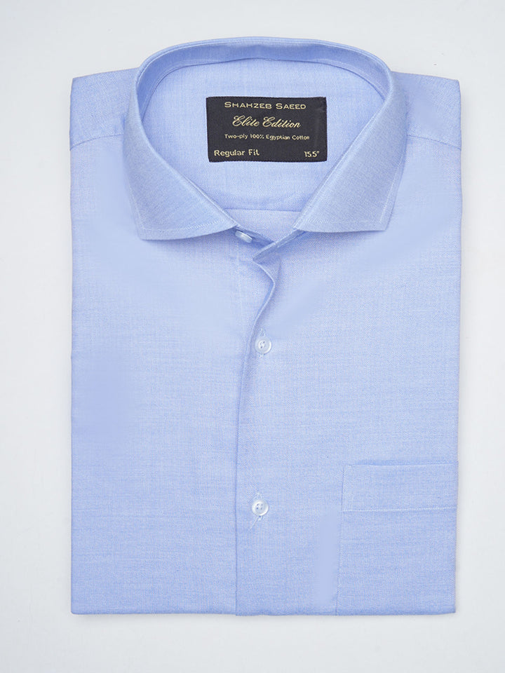 Light Blue Self, Elite Edition, Cutaway Collar Men’s Formal Shirt  (FS-1247)