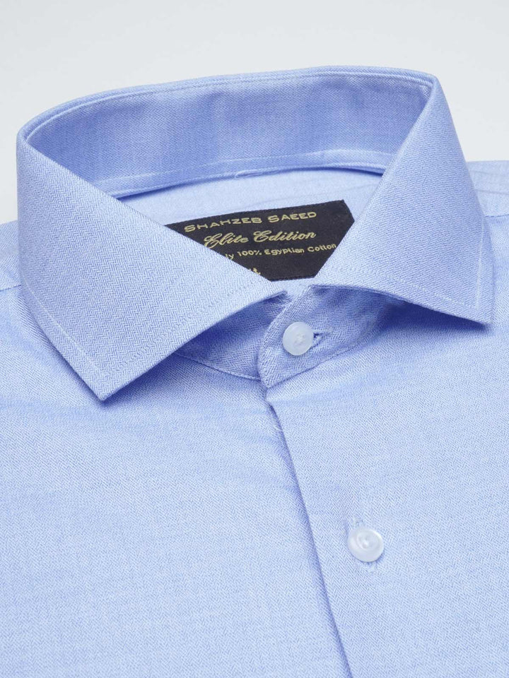 Light Blue Self, Elite Edition, Cutaway Collar Men’s Formal Shirt  (FS-1247)