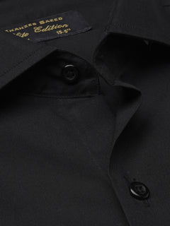 Black Plain, Elite Edition, Cutaway Collar Men’s Formal Shirt (FS-1251)