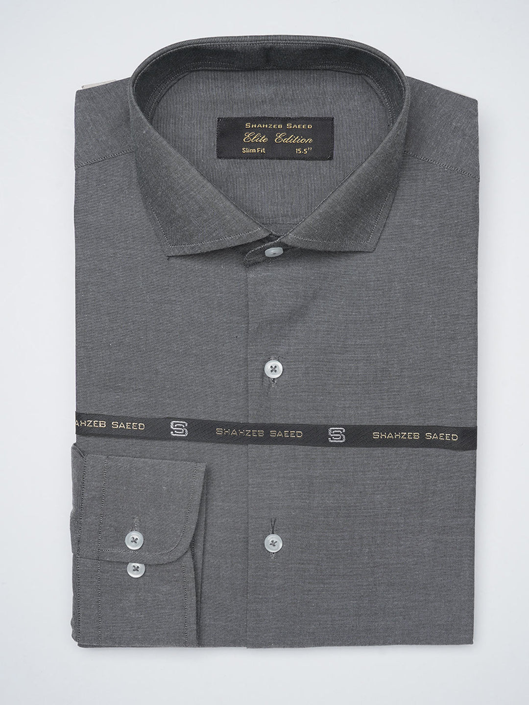 Dark Grey Self, Elite Edition, Cutaway Collar Men’s Formal Shirt (FS-1252)